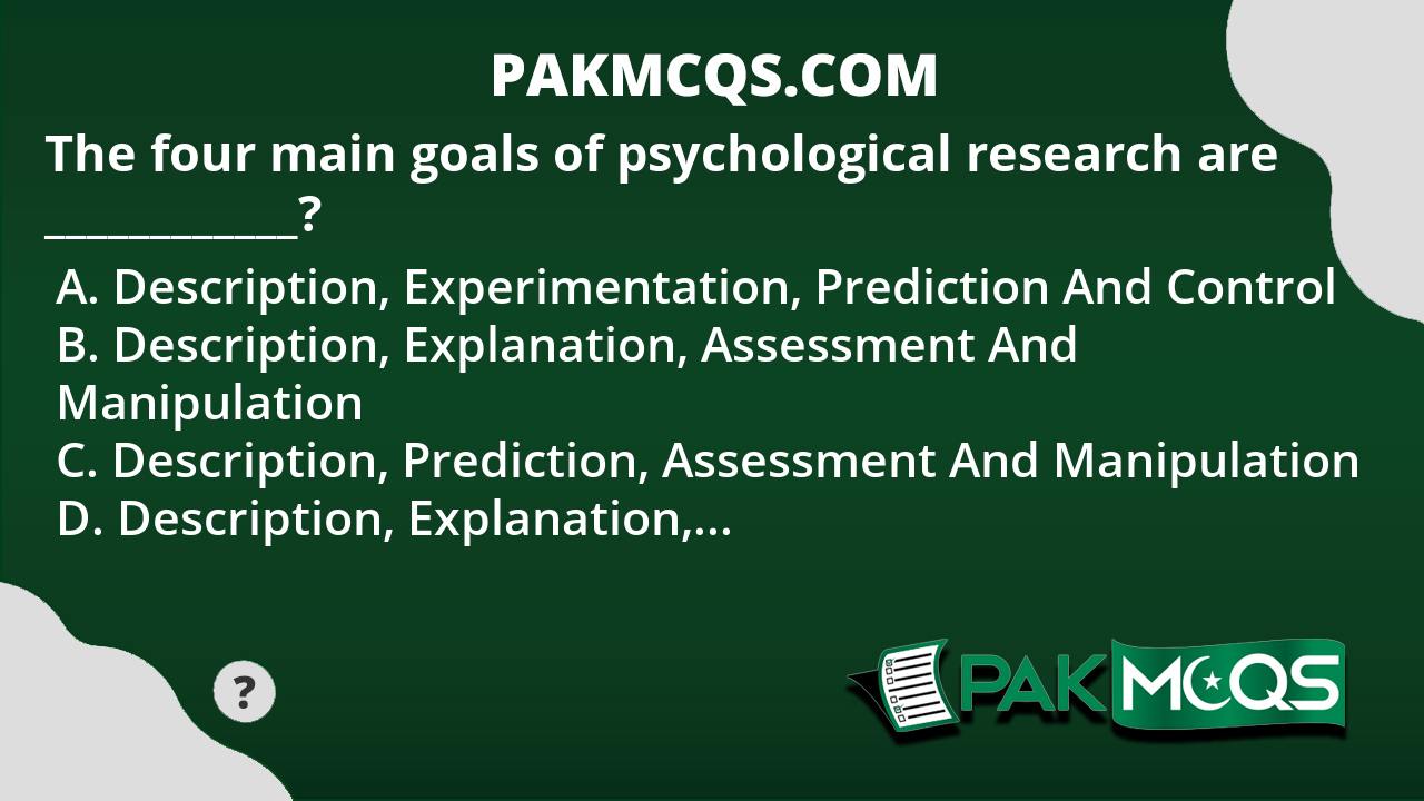 goals of research in psychology