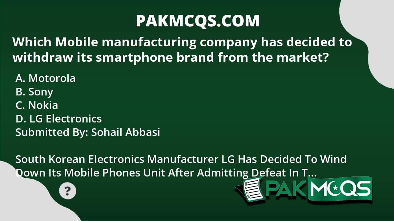 Which Mobile manufacturing company has decided to withdraw its