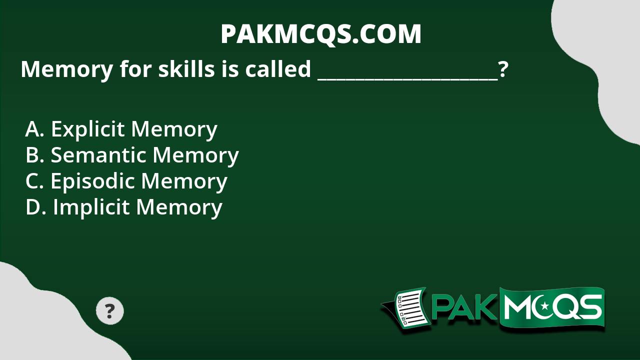 memory-for-skills-is-called-pakmcqs