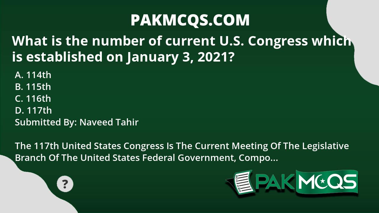 What Is The Number Of Current U.S. Congress Which Is Established On ...