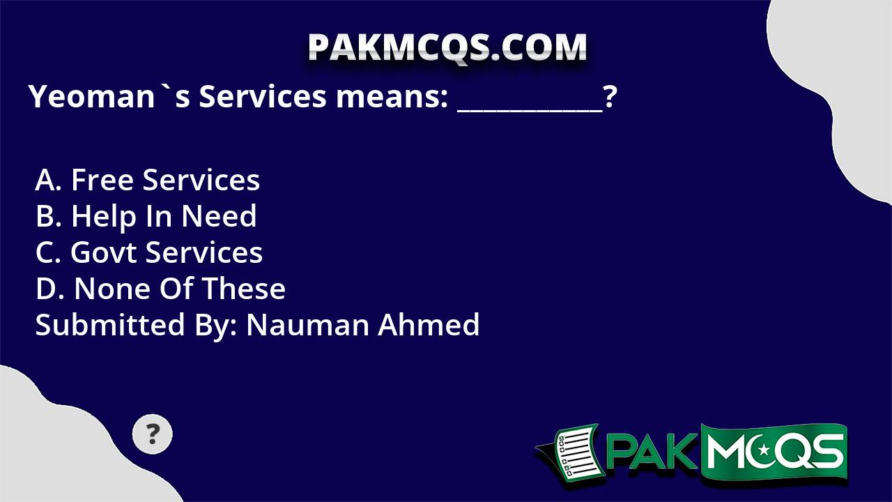 Yeoman Service Meaning In Urdu