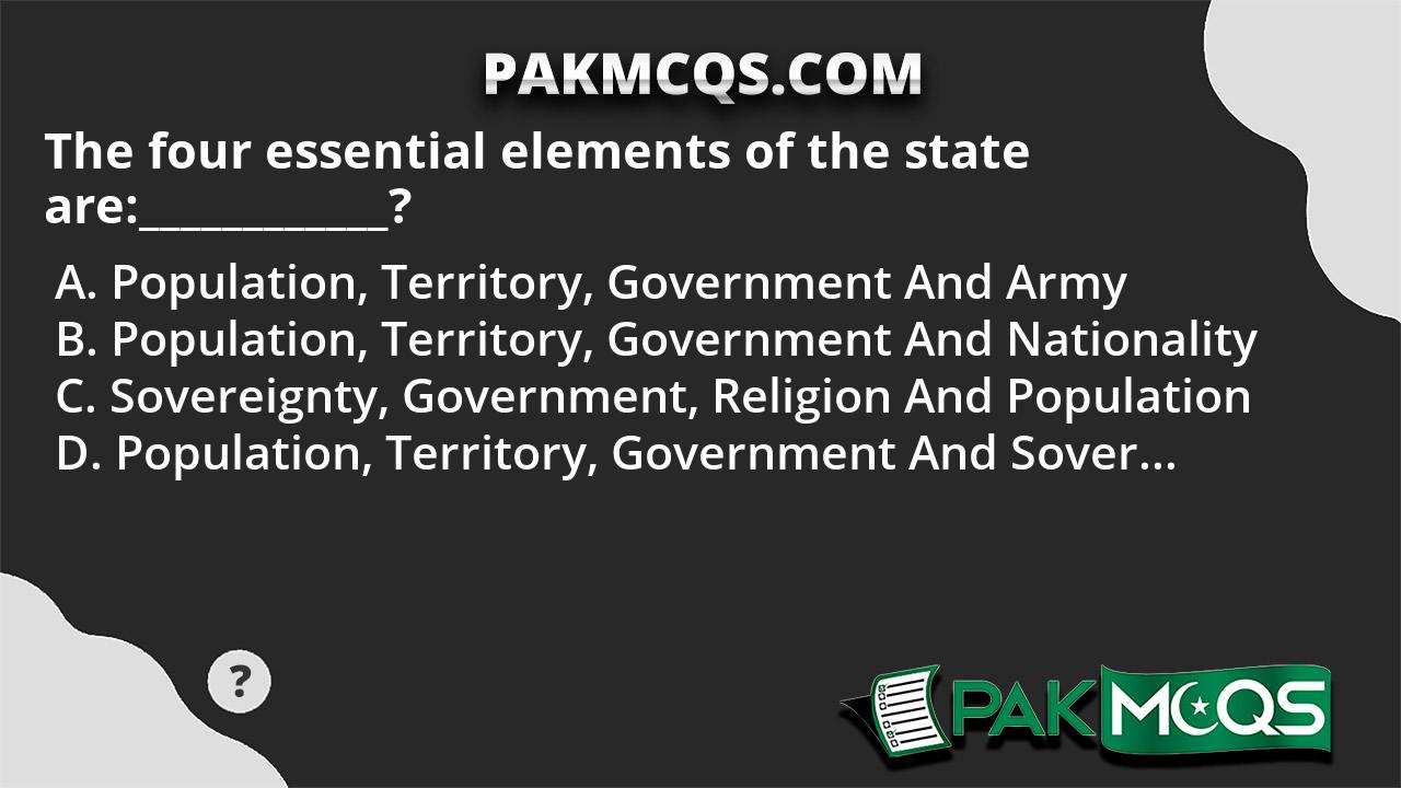 What Are The Four Essential Elements Of The State