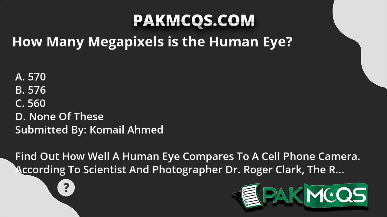 How Many Megapixels Is the Human Eye?