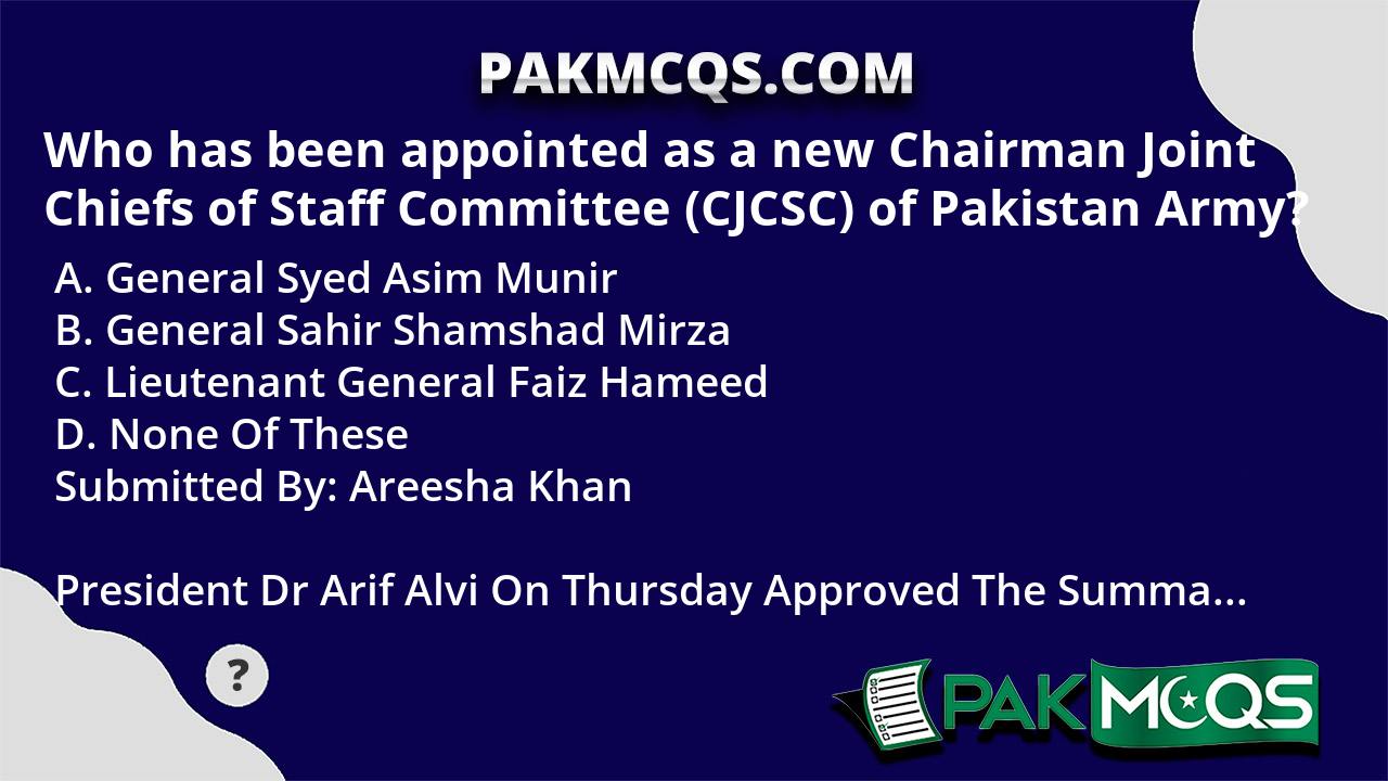 Who Has Been Appointed As A New Chairman Joint Chiefs Of Staff ...