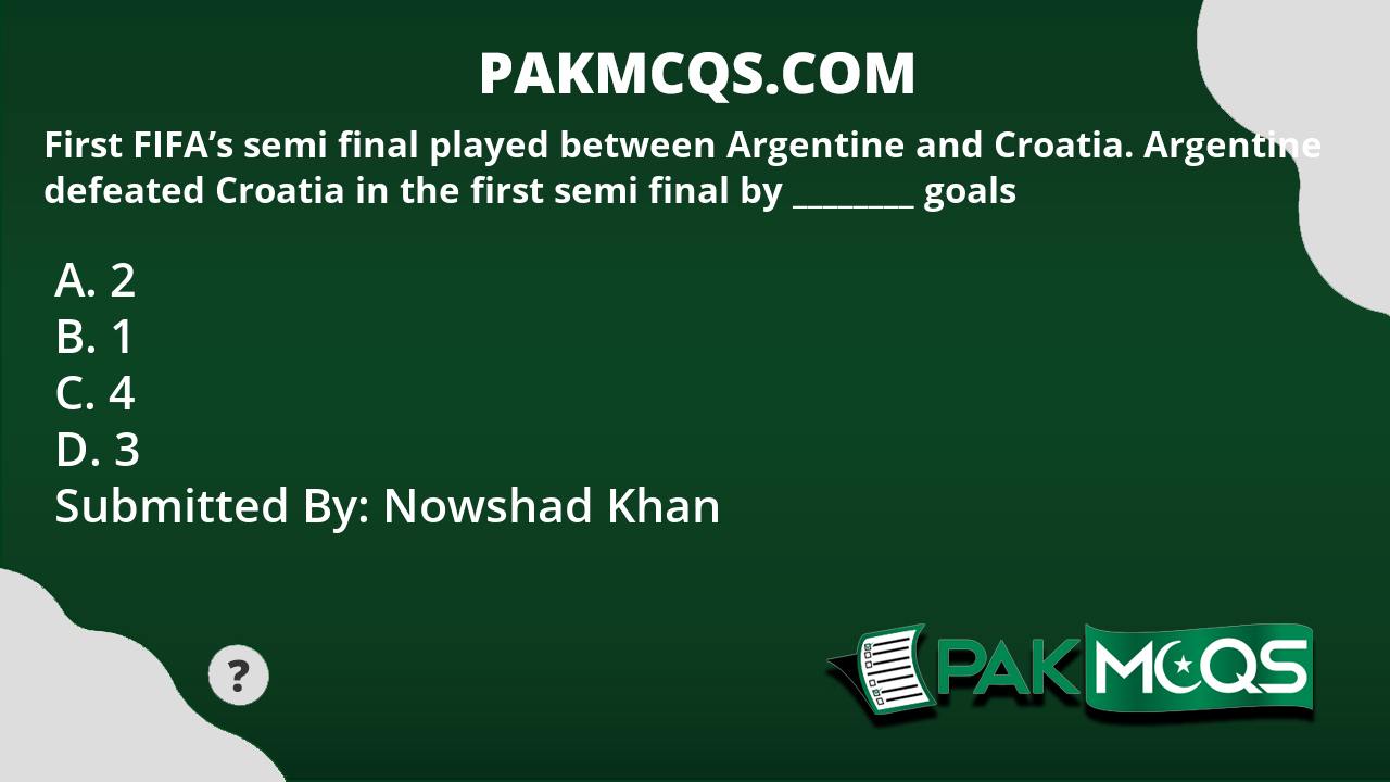 First FIFA's semi final played between Argentine and Croatia. Argentine