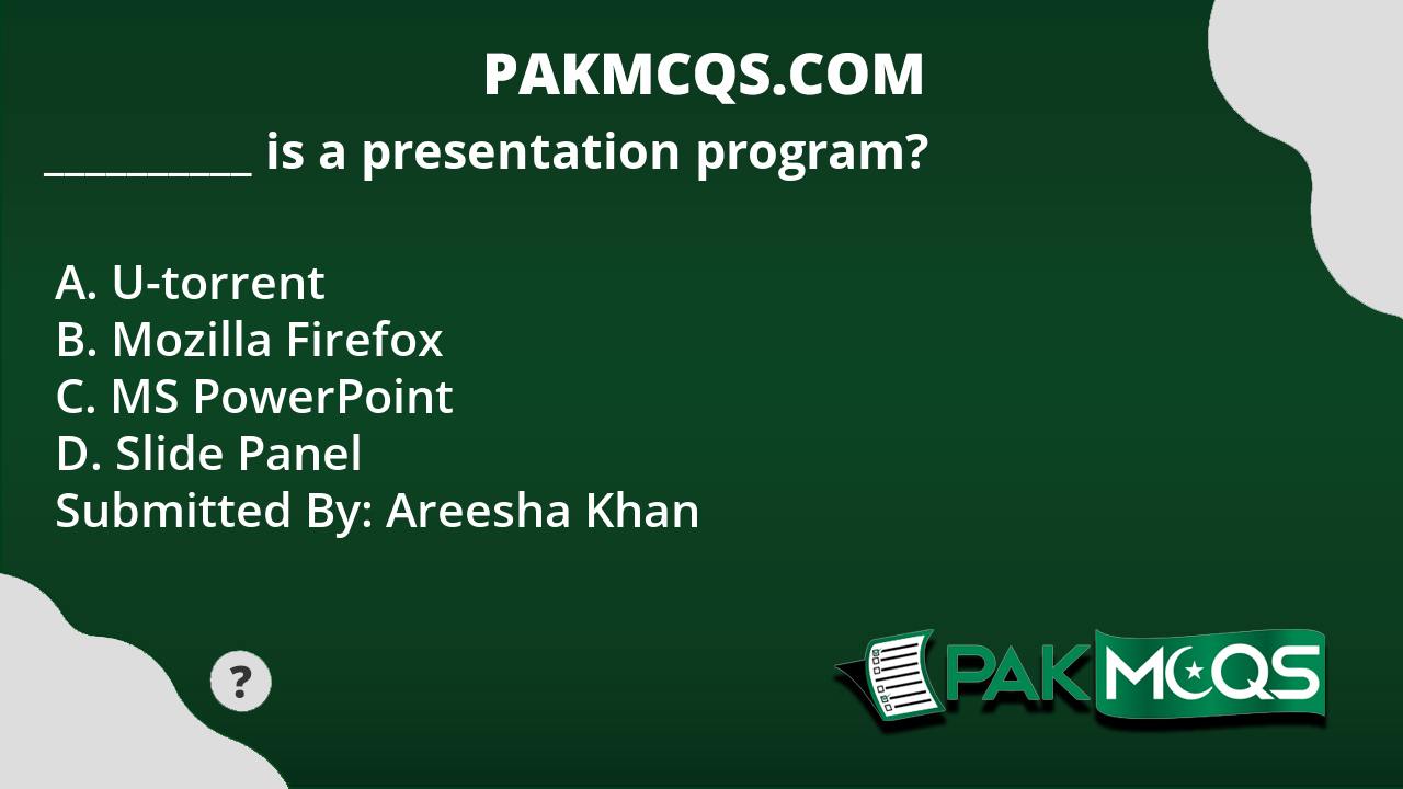 is a presentation program answer