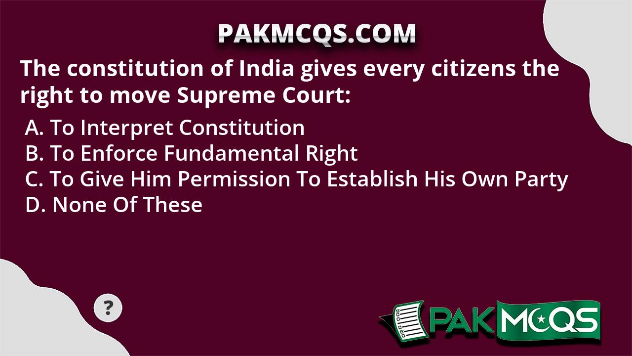 The Constitution Of India Gives Every Citizens The Right To Move ...