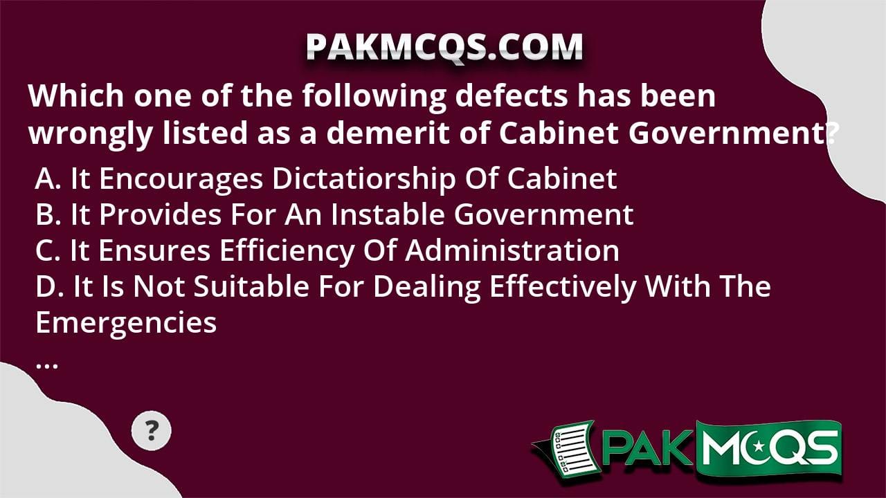 Which one of the following defects has been wrongly listed as a demerit ...