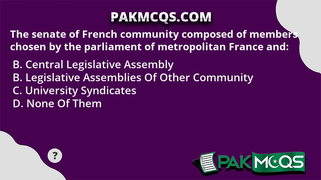 The senate of French community composed of members chosen by the