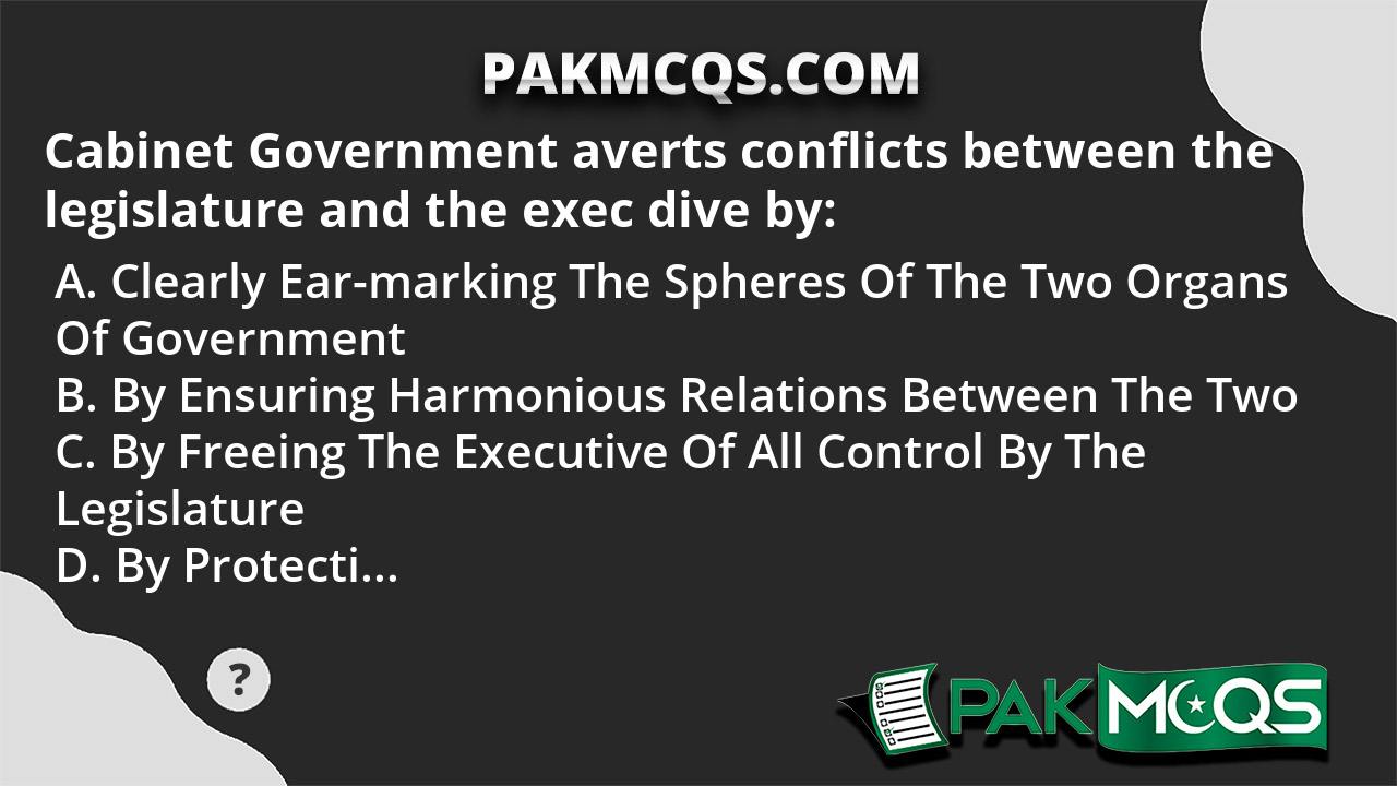 Government averts conflicts between the legislature and the