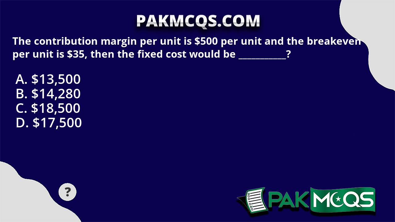 The contribution margin per unit is 500 per unit and the breakeven per